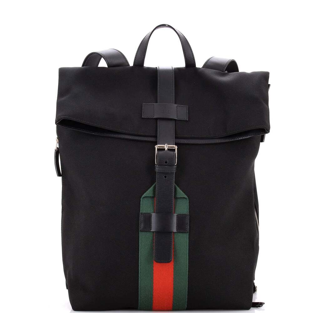 Gucci Web Fold Over Backpack Techno #236795g10b - image 1